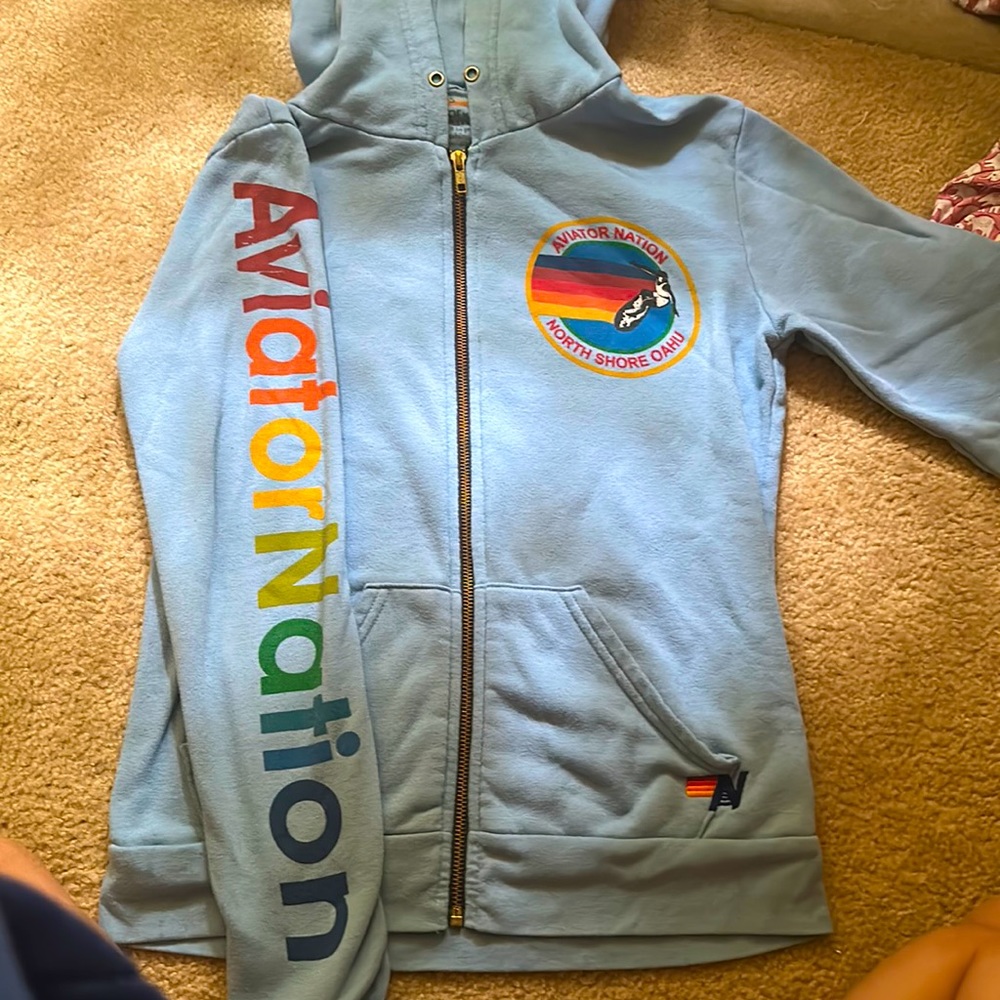 aviator nation zip up hoodie